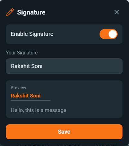Lion CRM Custom Signature Feature
